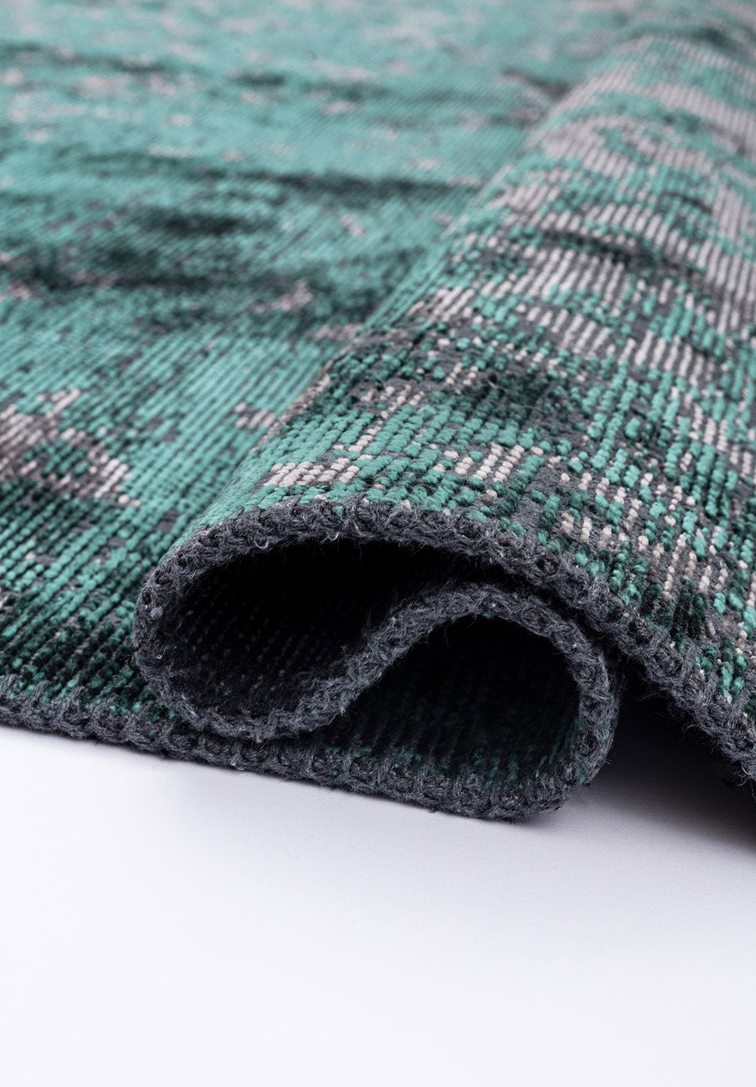 Grace Dark Green - Grey Rug