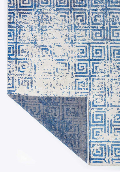 Helix Navy Blue - White Rug