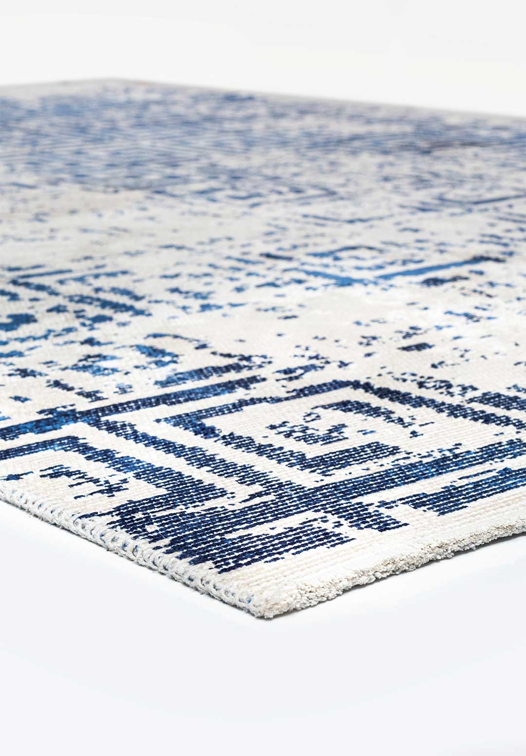 Helix Navy Blue - White Rug