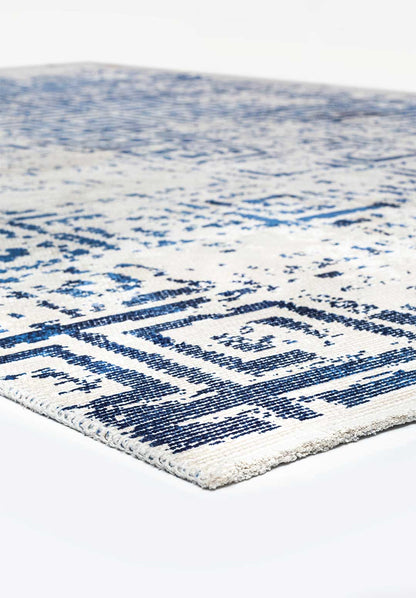 Helix Navy Blue - White Rug