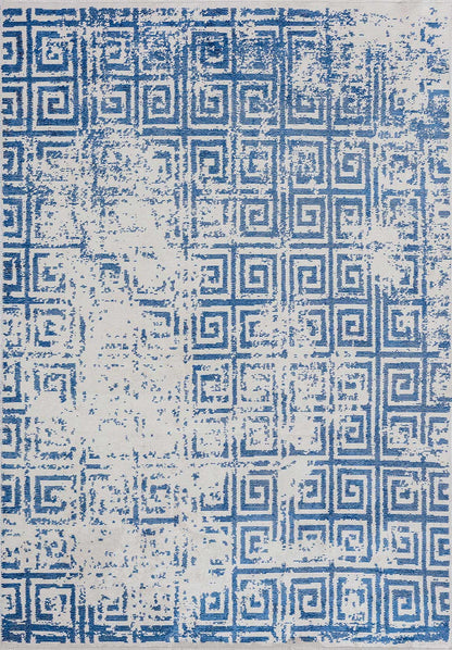 Helix Navy Blue - White Rug