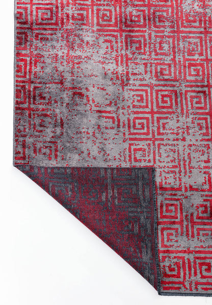 Helix Red - Dark Grey Rug