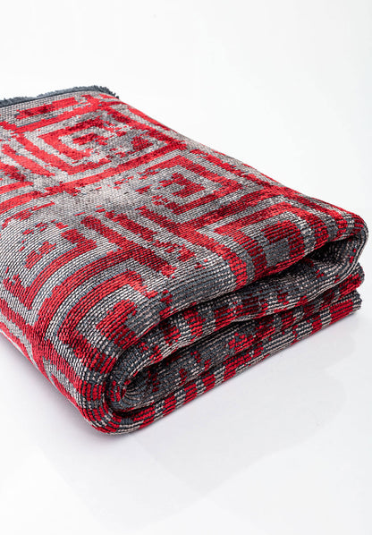Helix Red - Dark Grey Rug