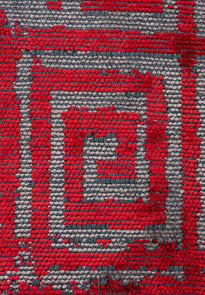 Helix Red - Dark Grey Rug