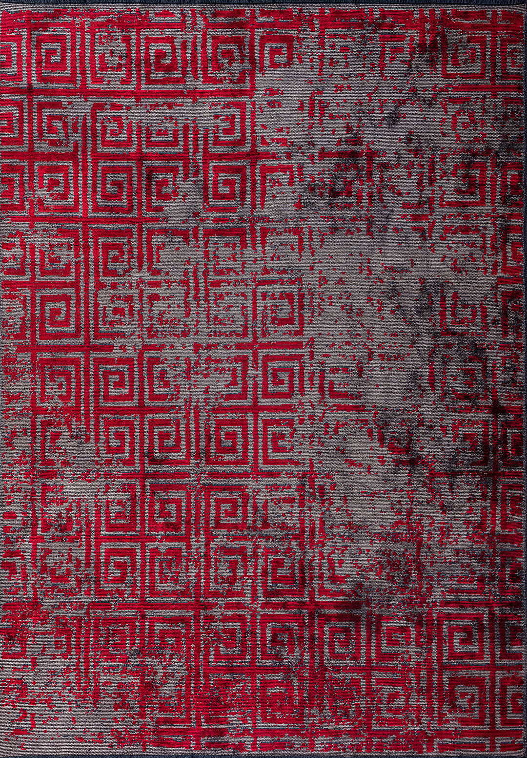Helix Red - Dark Grey Rug