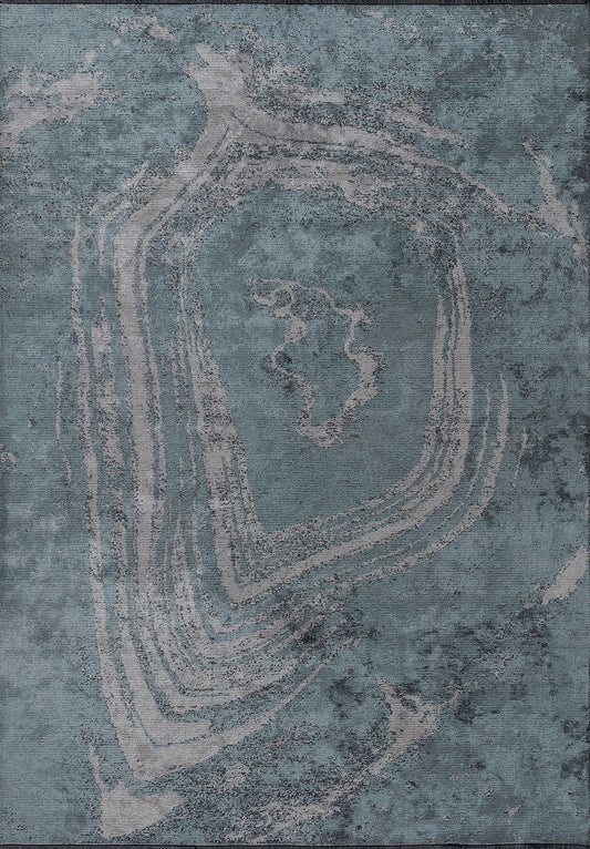 Smoke Light Grey - Blue Rug