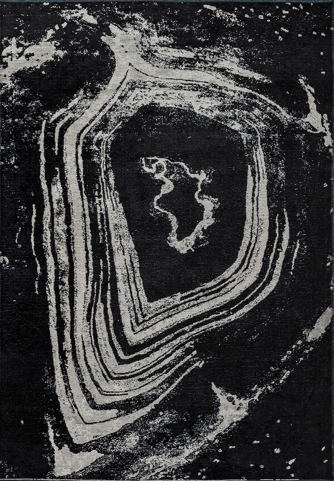 Smoke Cream - Black Rug