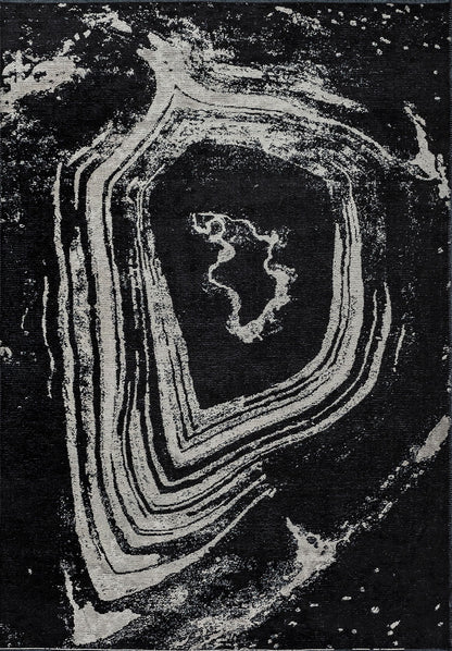 Smoke Cream - Black Rug