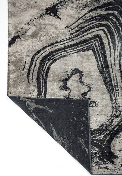 Smoke Black - Cream Rug