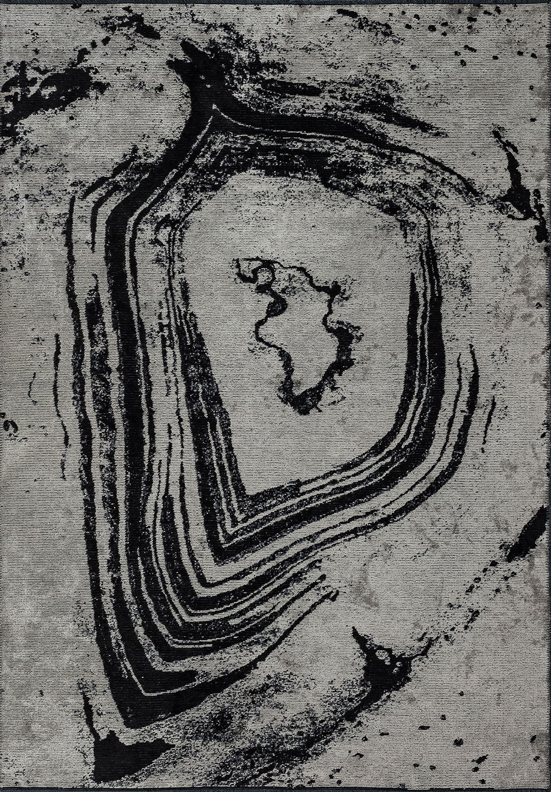 Smoke Black - Cream Rug