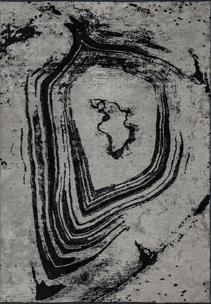 Smoke Black - Cream Rug