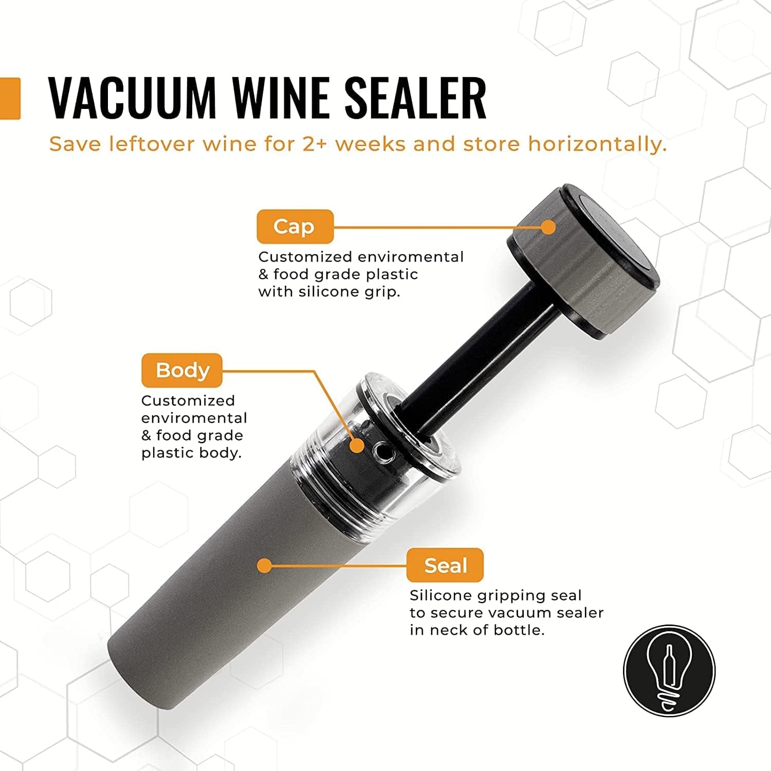 Wine-Saving Vacuum Sealers - Pocket-Sized, Vacuum Sealers for Wine Bottles - Airtight Wine Sealers for Saving Wine - Leak and Spill Resistant Wine Savers - Quick and Easy-To-Use (3 Pack) Bar & Wine Tools Home & Kitchen Kitchen & Dining Kitchen Utensils & Gadgets Wine Stoppers Wine Stoppers & Pourers