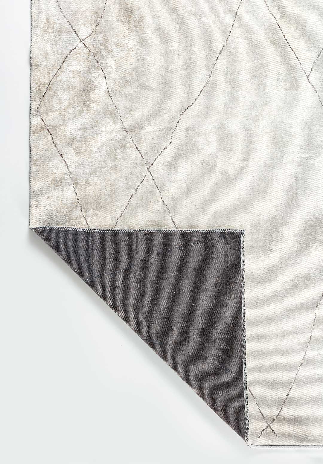 Bohemian Dark Grey - White Rug