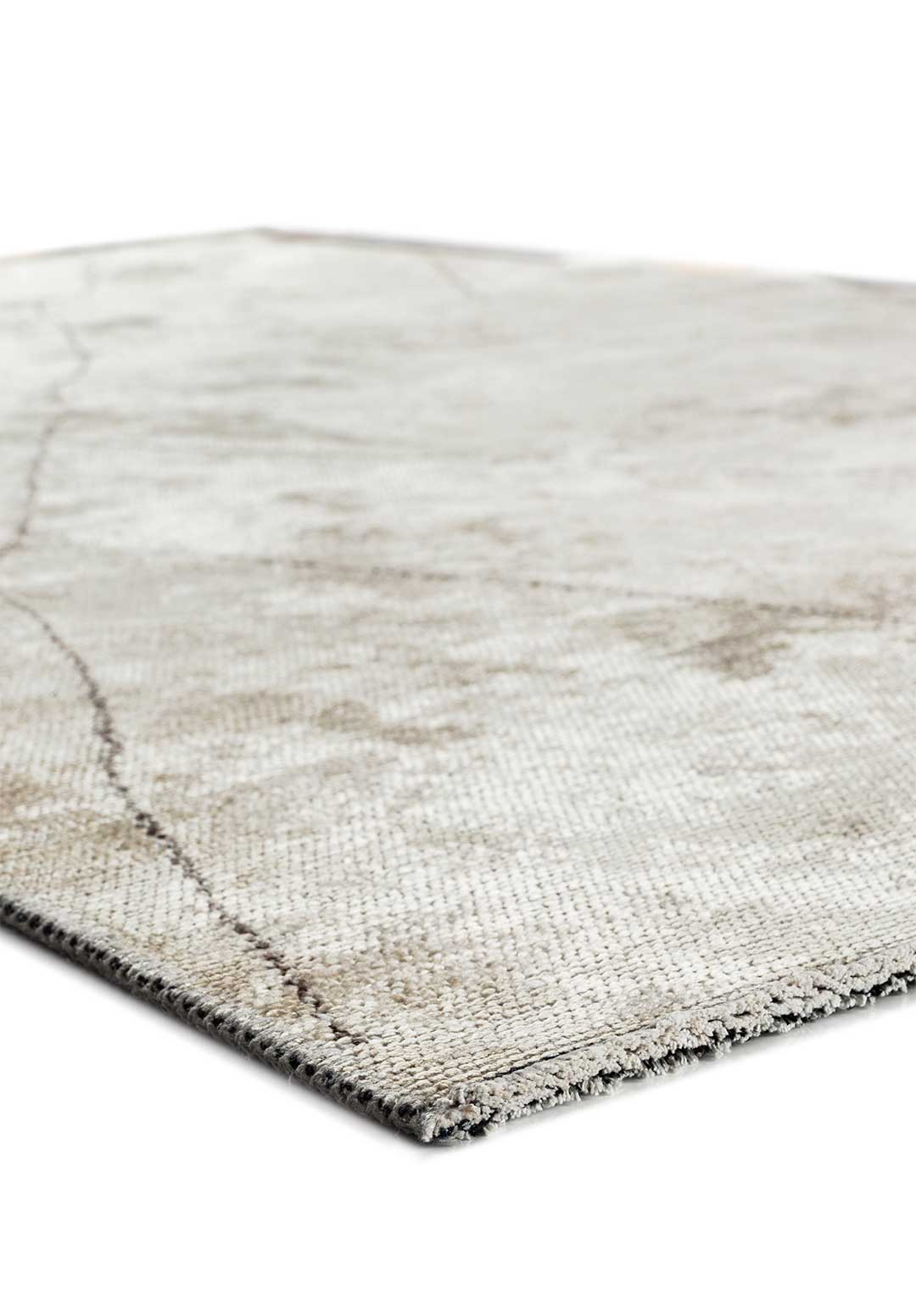 Bohemian Dark Grey - White Rug