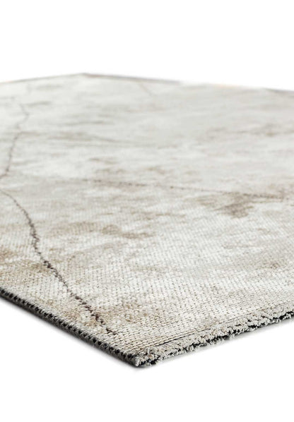 Bohemian Dark Grey - White Rug