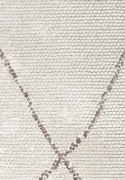 Bohemian Dark Grey - White Rug