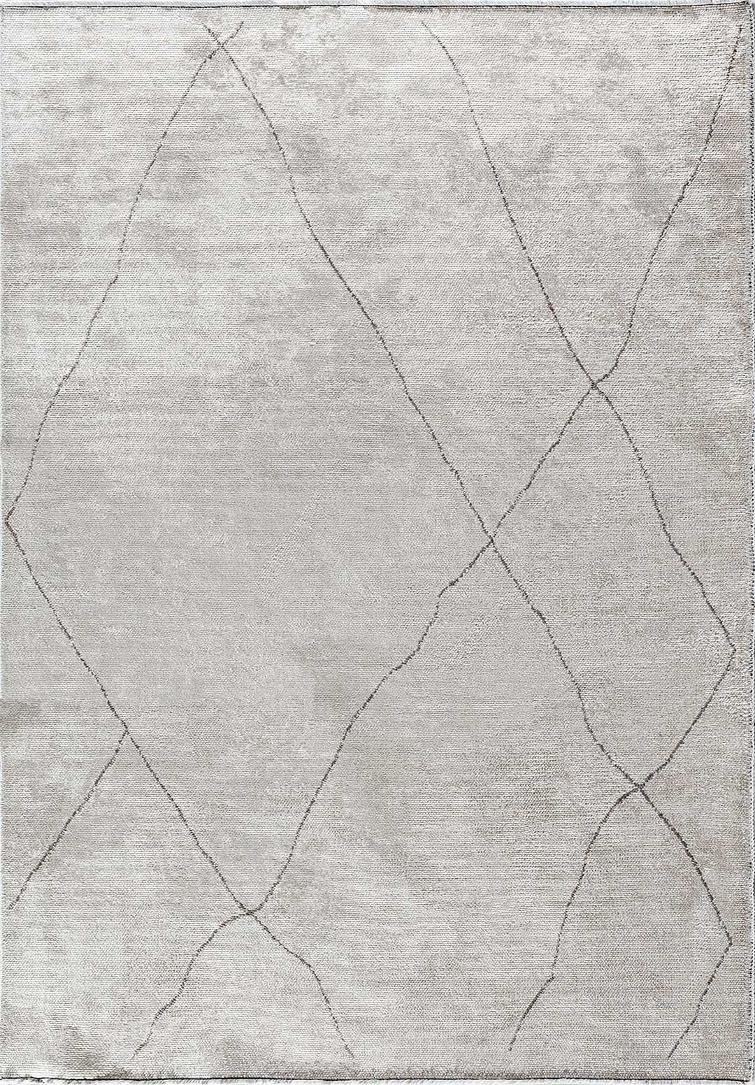 Bohemian Dark Grey - White Rug
