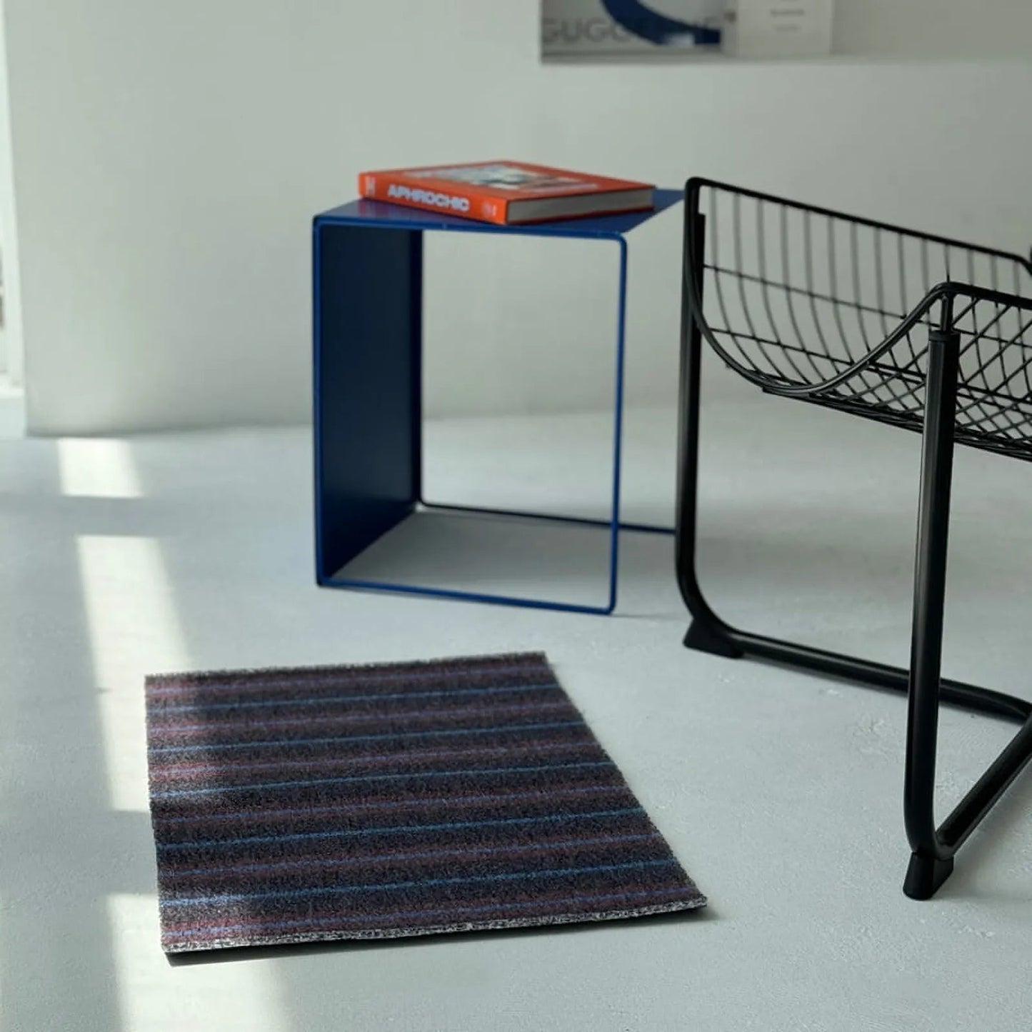 Textured Loop Striped PVC Coil Accent Rugs