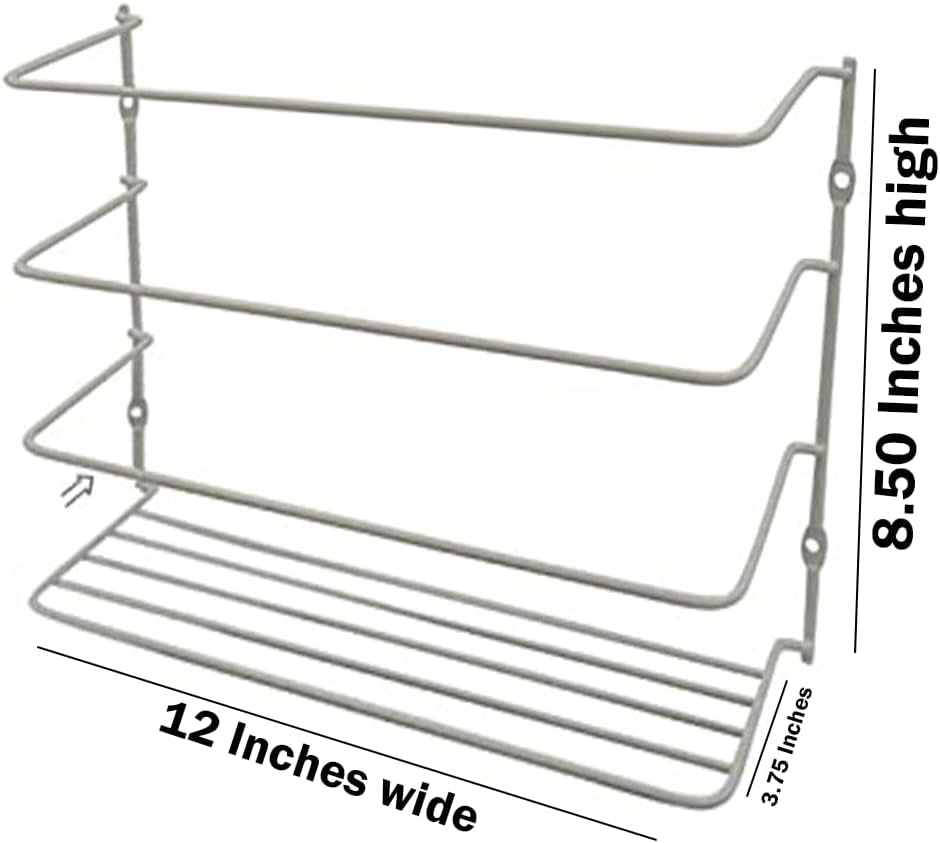 Evelots 2 Pack Plastic and Foil Wrap Organizer on Cabinet Door or Pantry Wall Rack - Sandwich, Freezer, Food Bag Storage Organizer - Bathroom Laundry Supplies, Kitchen Organization and Storage Home & Kitchen Kitchen & Dining Kitchen Storage & Organization Accessories Storage & Organization