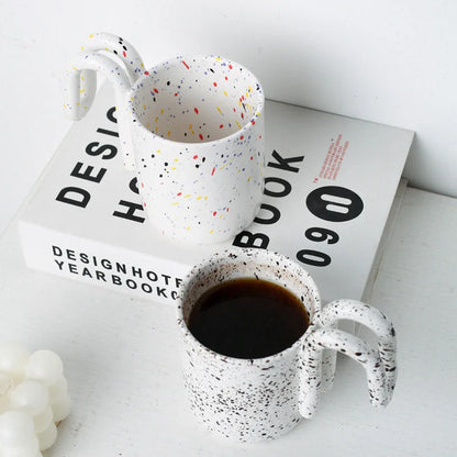 Sculptural Loop Handle Frosted Ceramic Mug