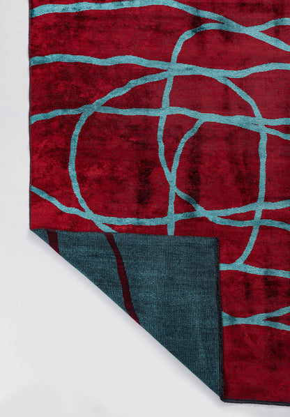 Rope Turquoise - Red Rug