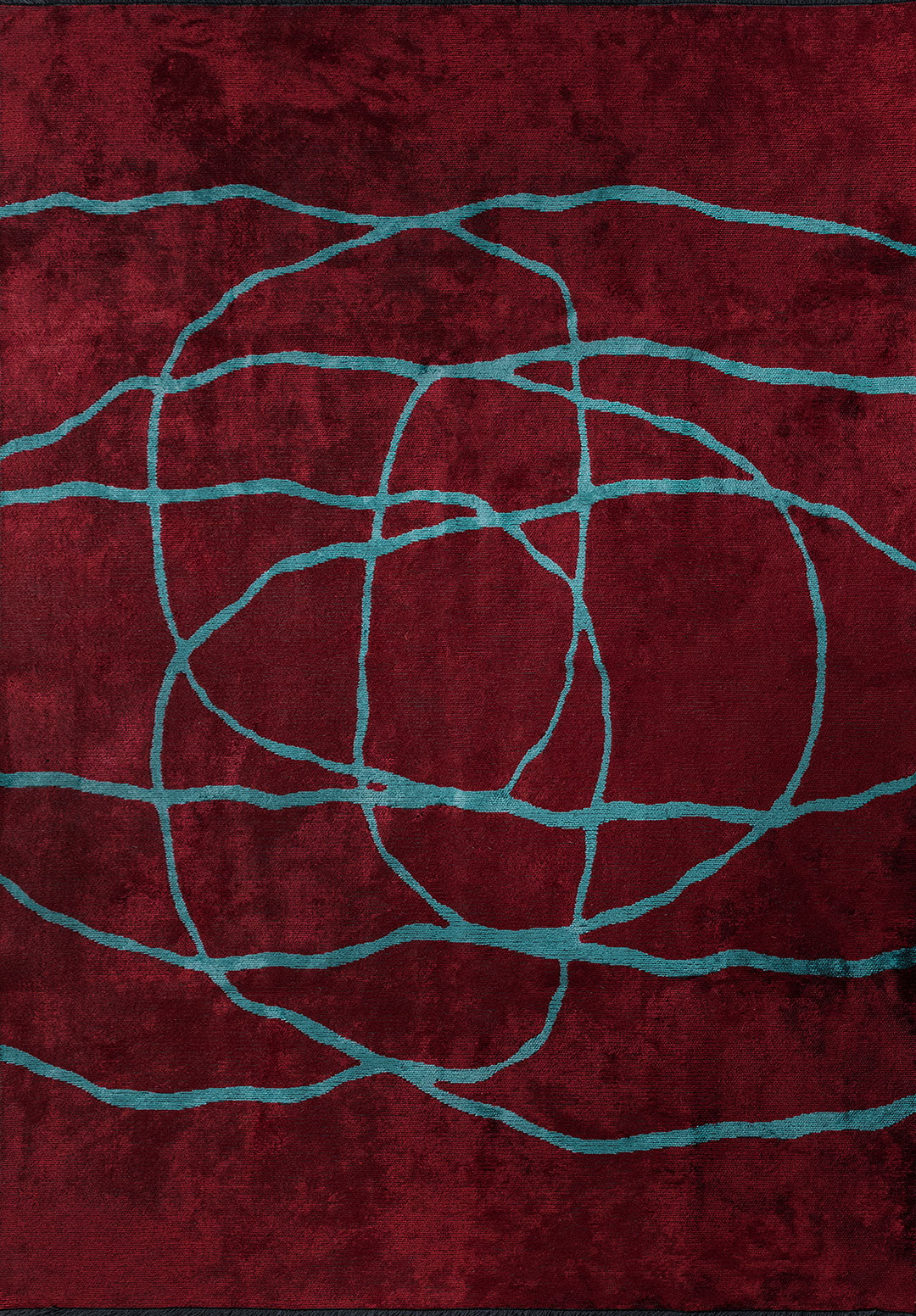 Rope Turquoise - Red Rug