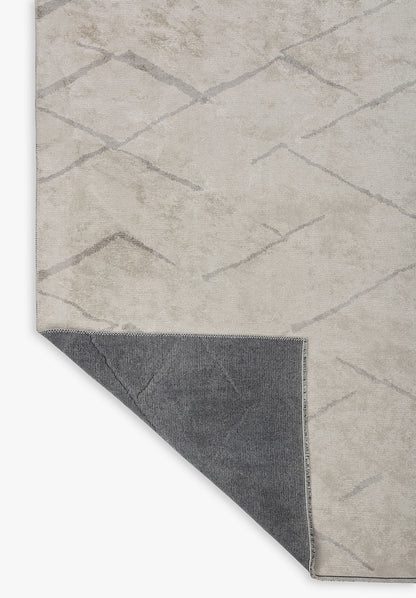Wave Light Grey - White Rug