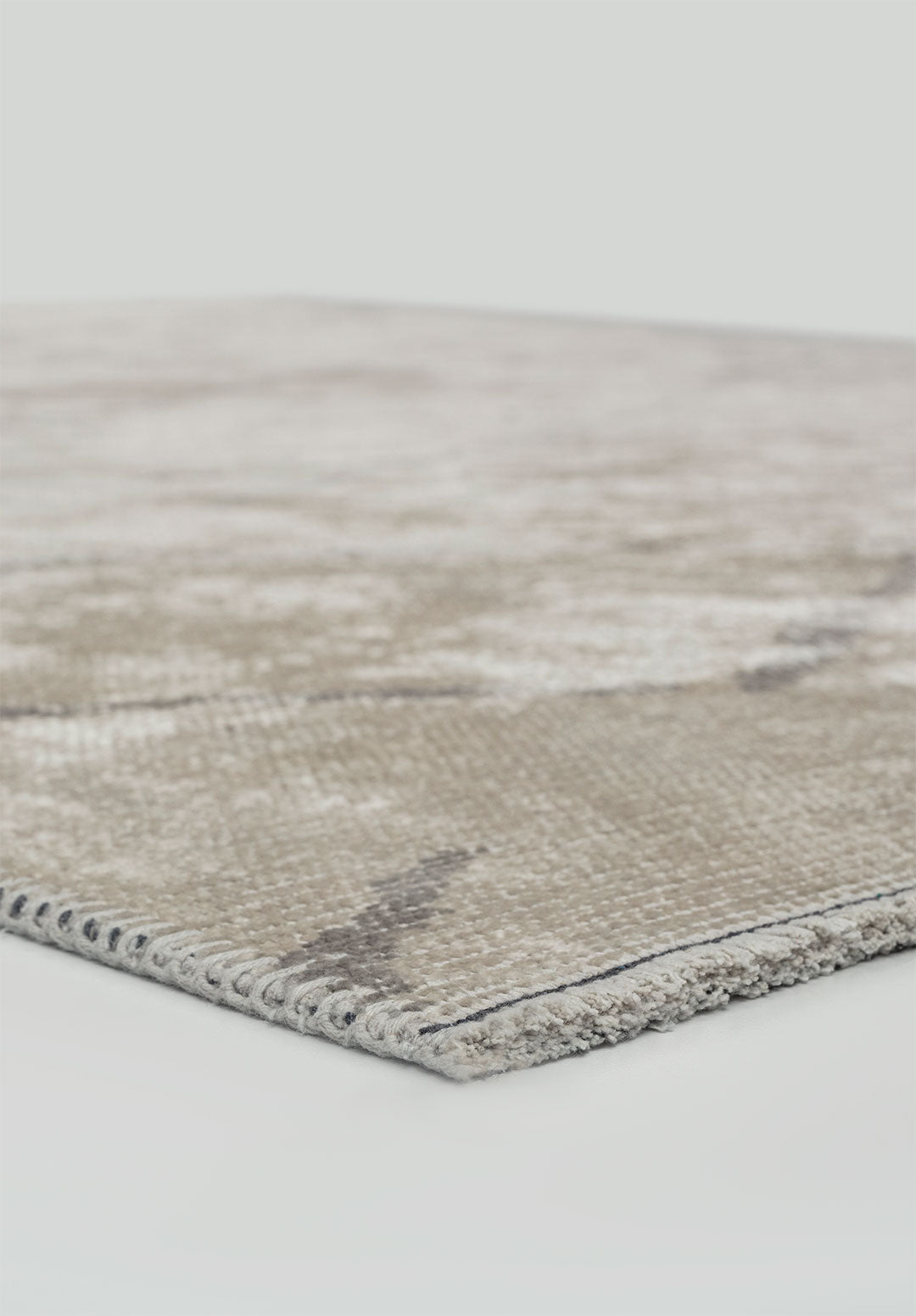Wave Light Grey - White Rug