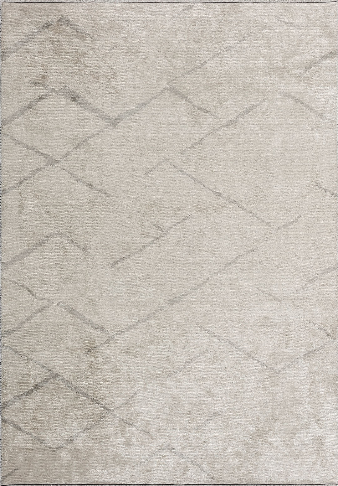 Wave Light Grey - White Rug