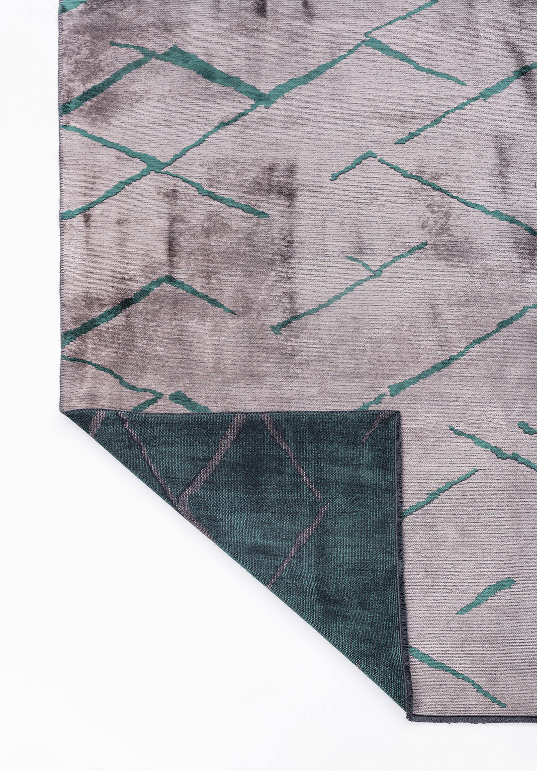 Wave Dark Green - Light Grey Rug