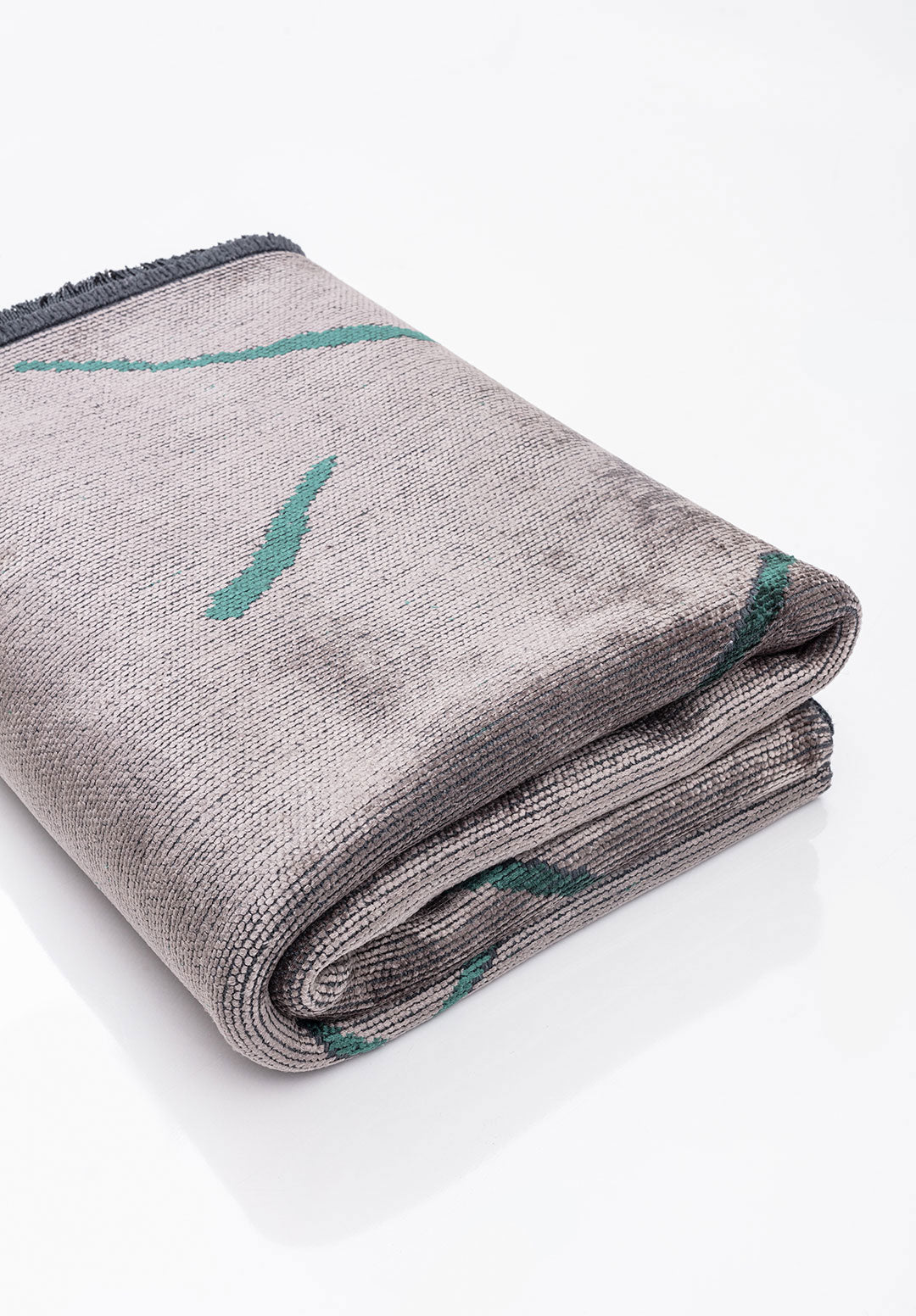 Wave Dark Green - Light Grey Rug