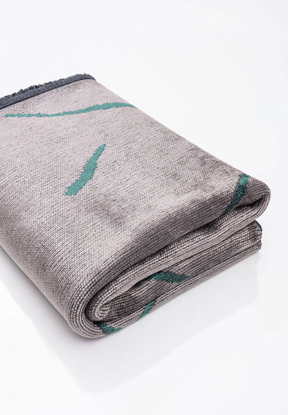 Wave Dark Green - Light Grey Rug