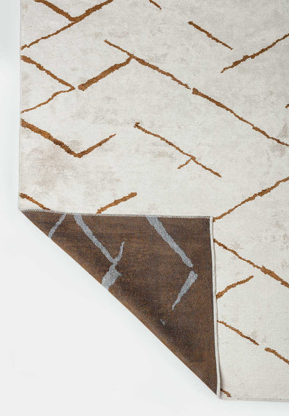 Wave Cacao - White Rug