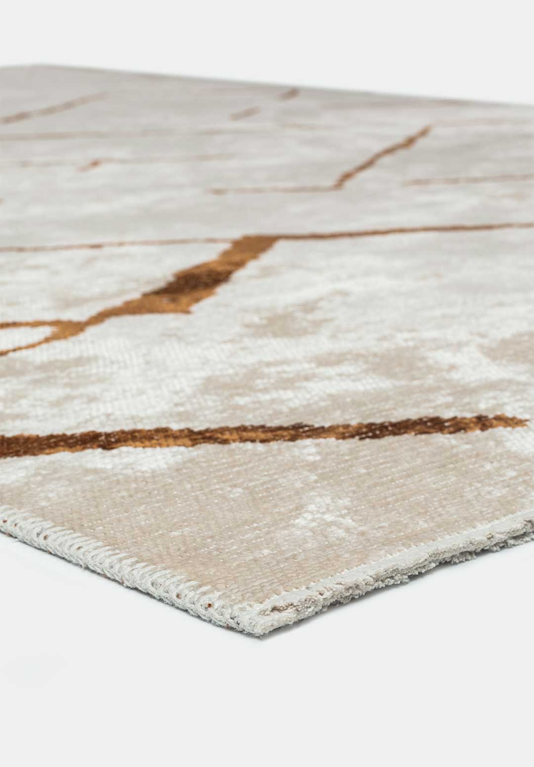 Wave Cacao - White Rug
