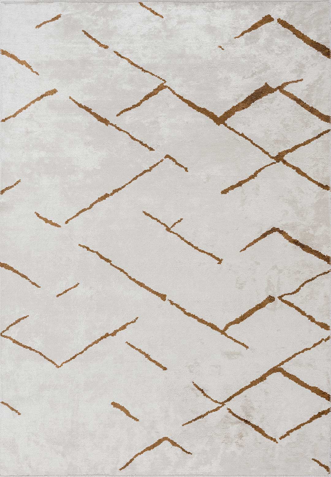 Wave Cacao - White Rug