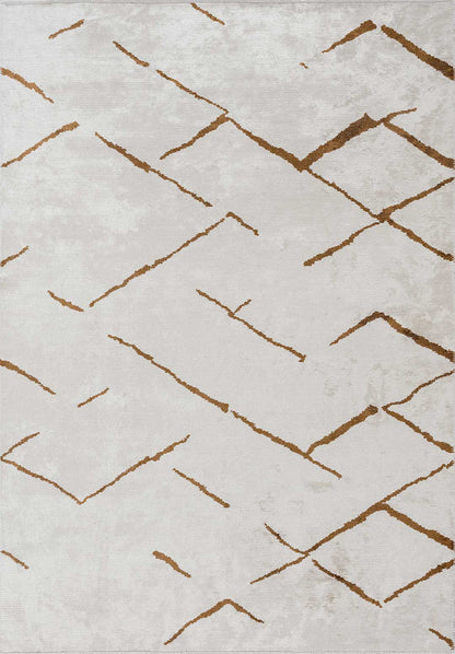 Wave Cacao - White Rug