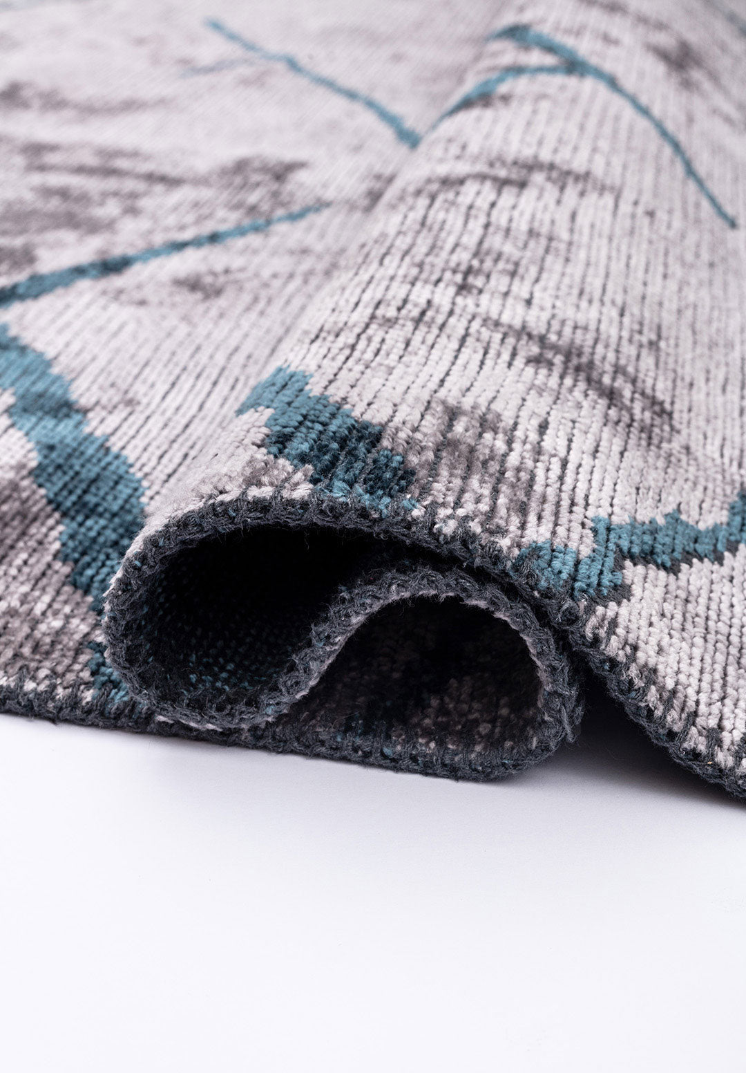 Wave Petrol - Light Grey Rug