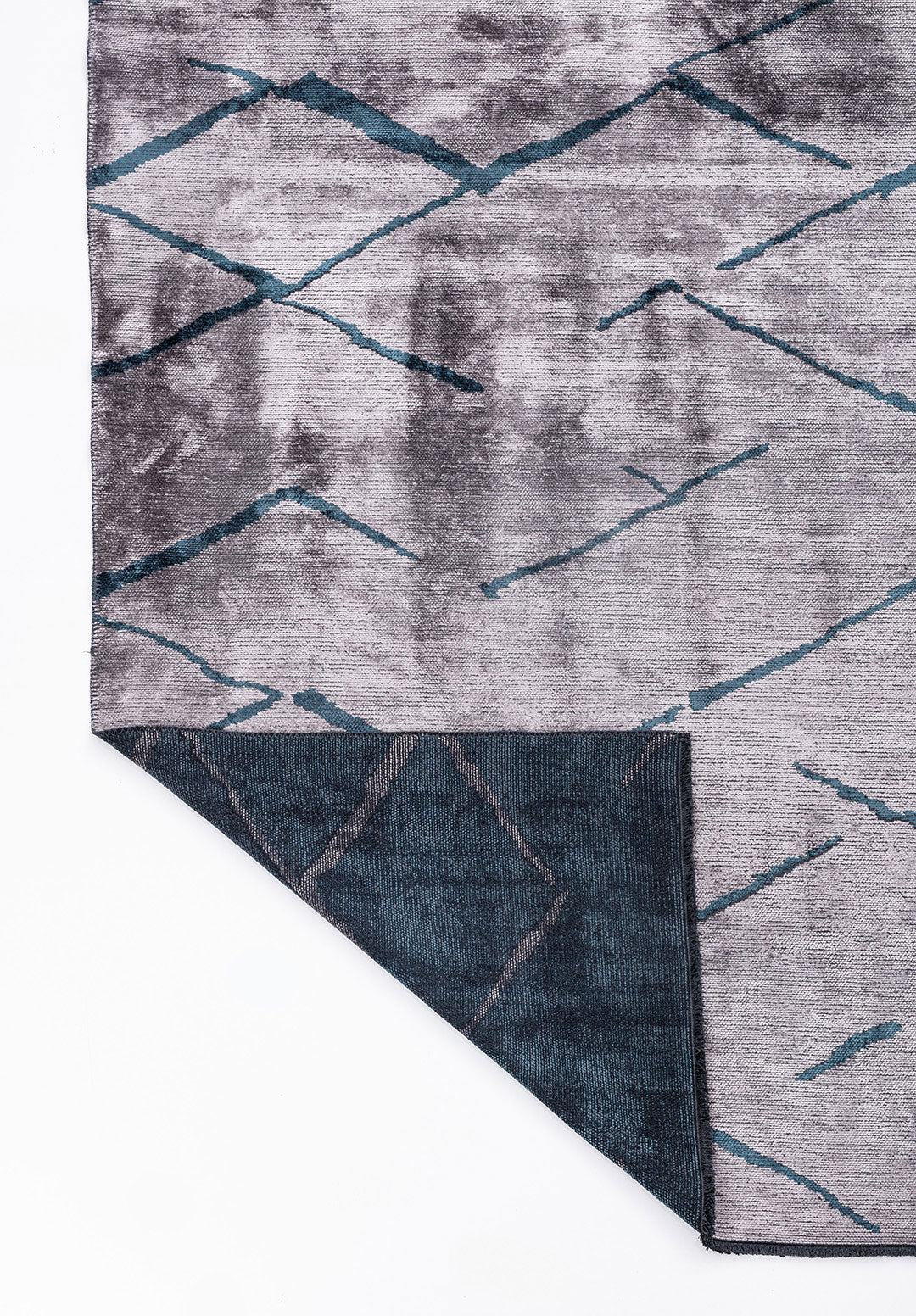 Wave Petrol - Light Grey Rug