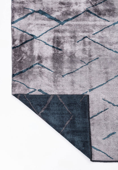 Wave Petrol - Light Grey Rug