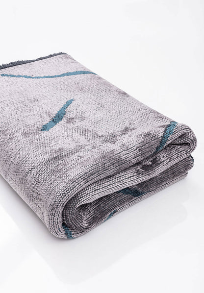 Wave Petrol - Light Grey Rug