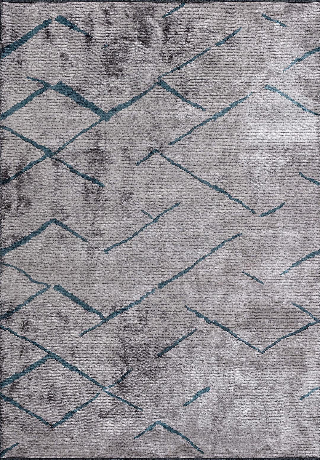 Wave Petrol - Light Grey Rug
