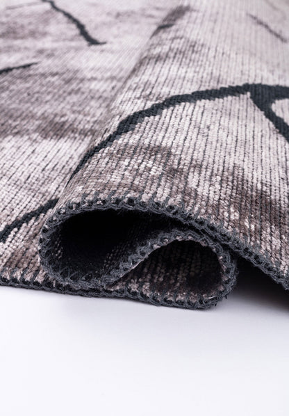 Wave Matte Black - Light Grey Rug