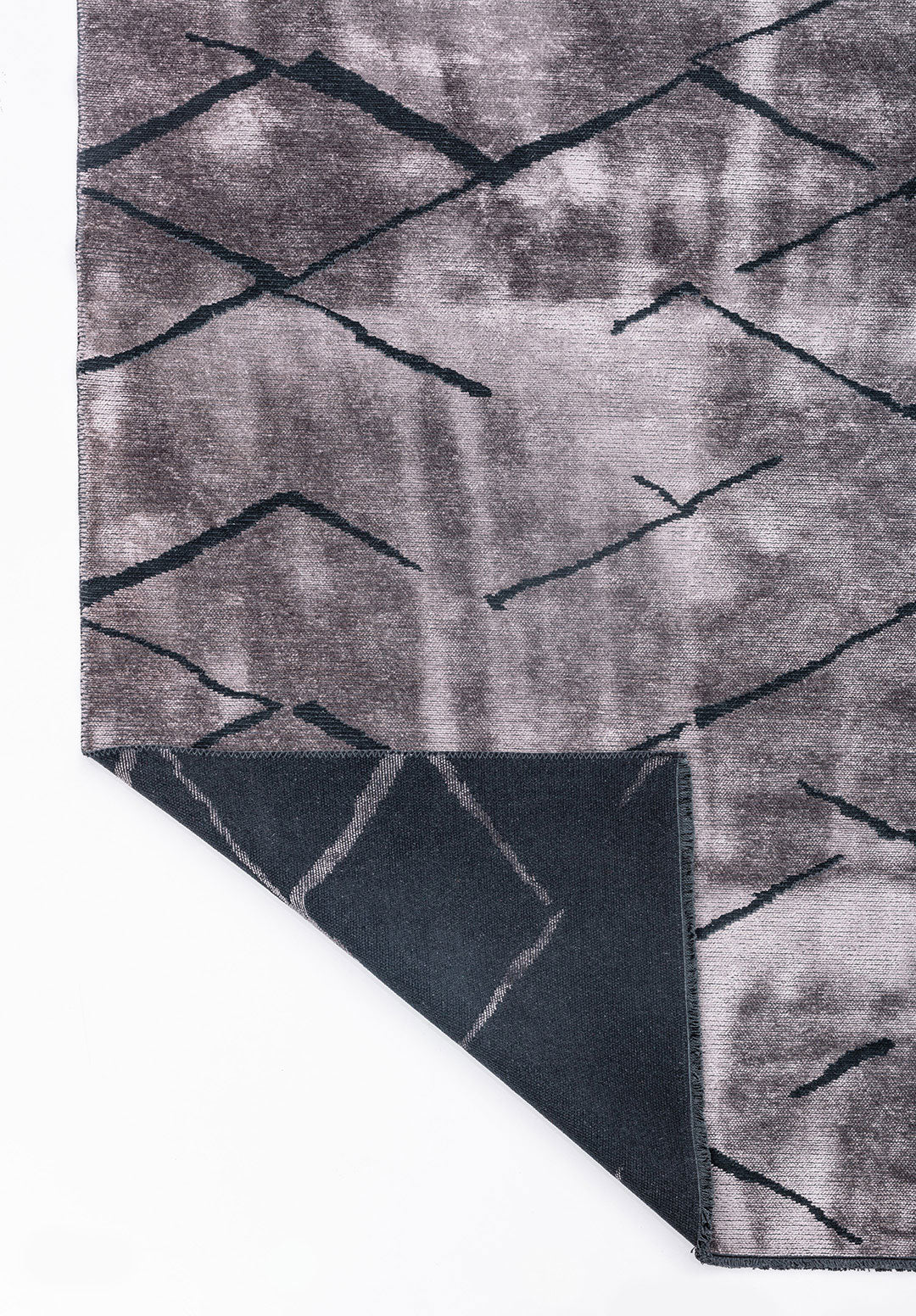 Wave Matte Black - Light Grey Rug