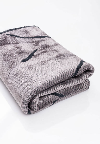 Wave Matte Black - Light Grey Rug