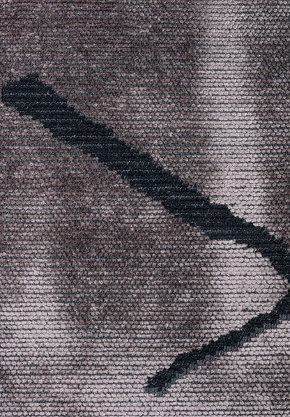 Wave Matte Black - Light Grey Rug