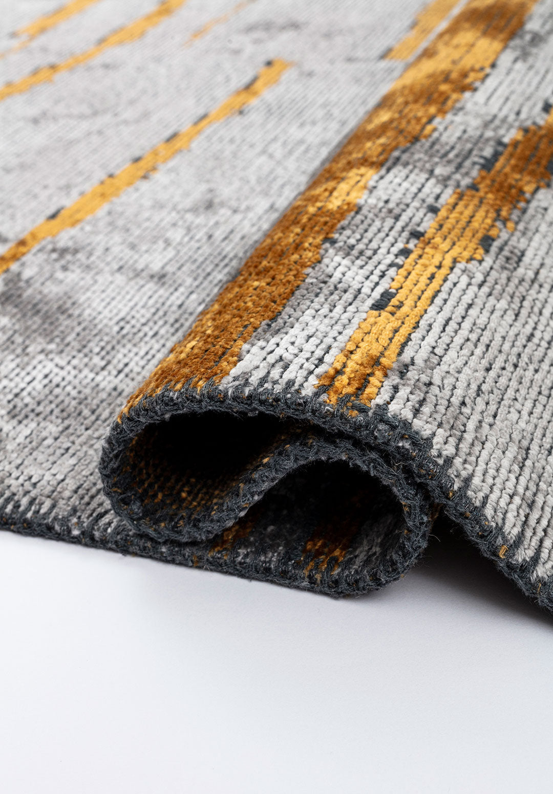 Flow Mustard - Light Grey Rug