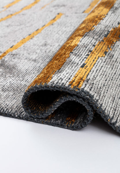 Flow Mustard - Light Grey Rug