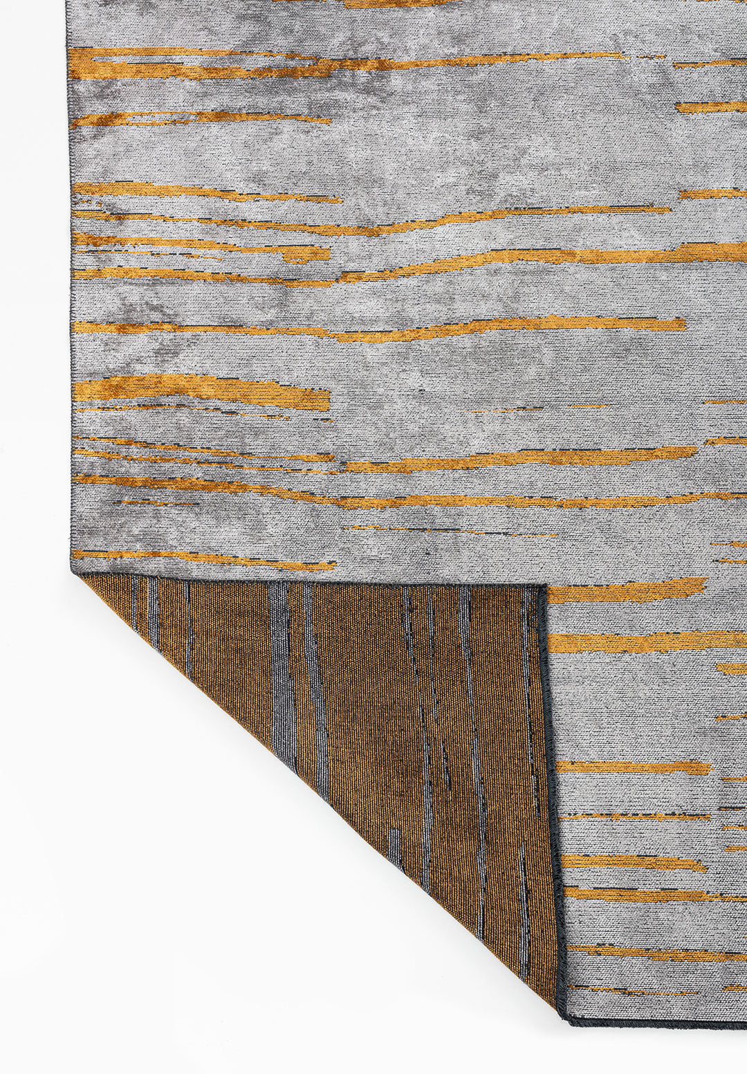 Flow Mustard - Light Grey Rug