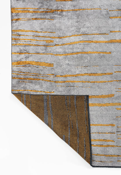 Flow Mustard - Light Grey Rug