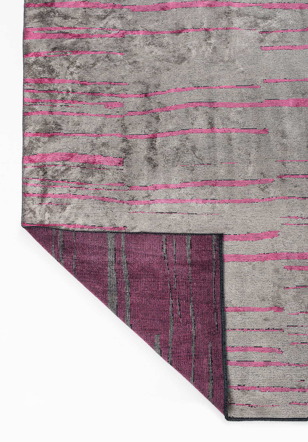 Flow Pink - Grey Rug